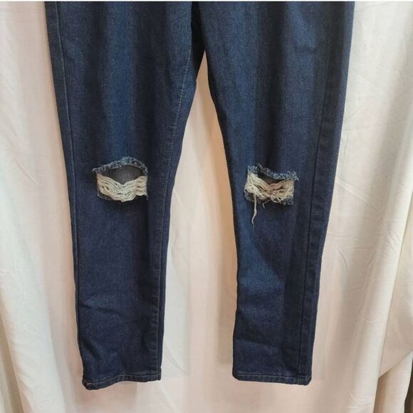 Boohoo High Rise Distressed Straight Leg Jeans Size 8 - Picture 5 of 11